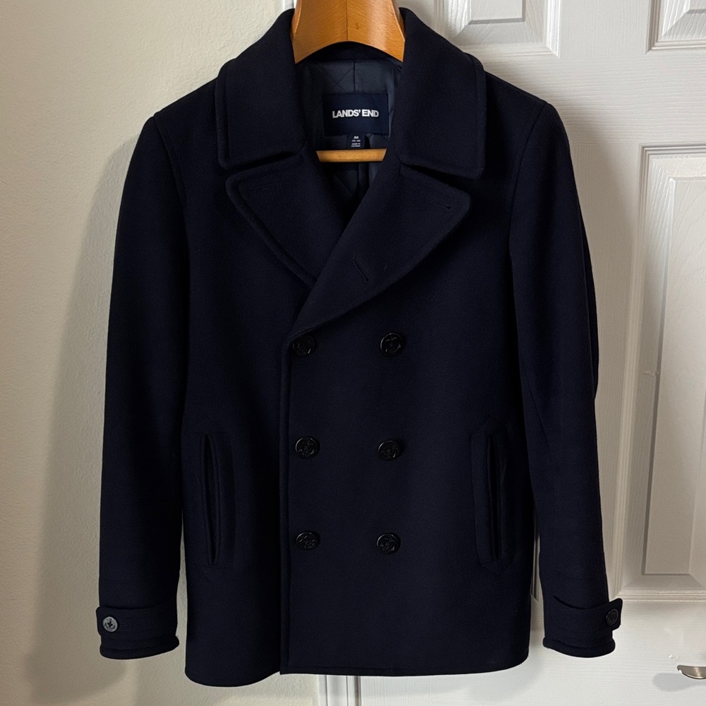 Lands' End Men's Classic Navy Peacoat